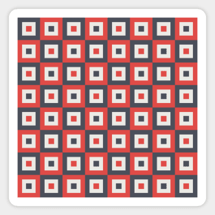 Black and Red Checkered Pattern Magnet